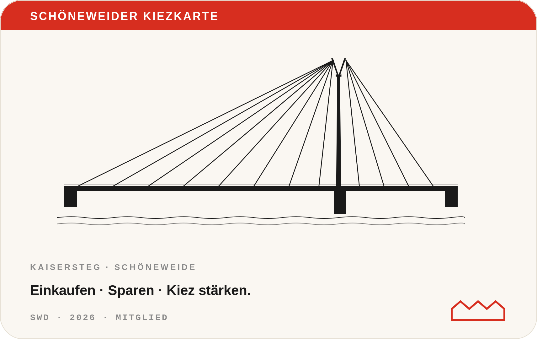 Die Schöneweider KiezKarte mit Kaisersteg-Motiv